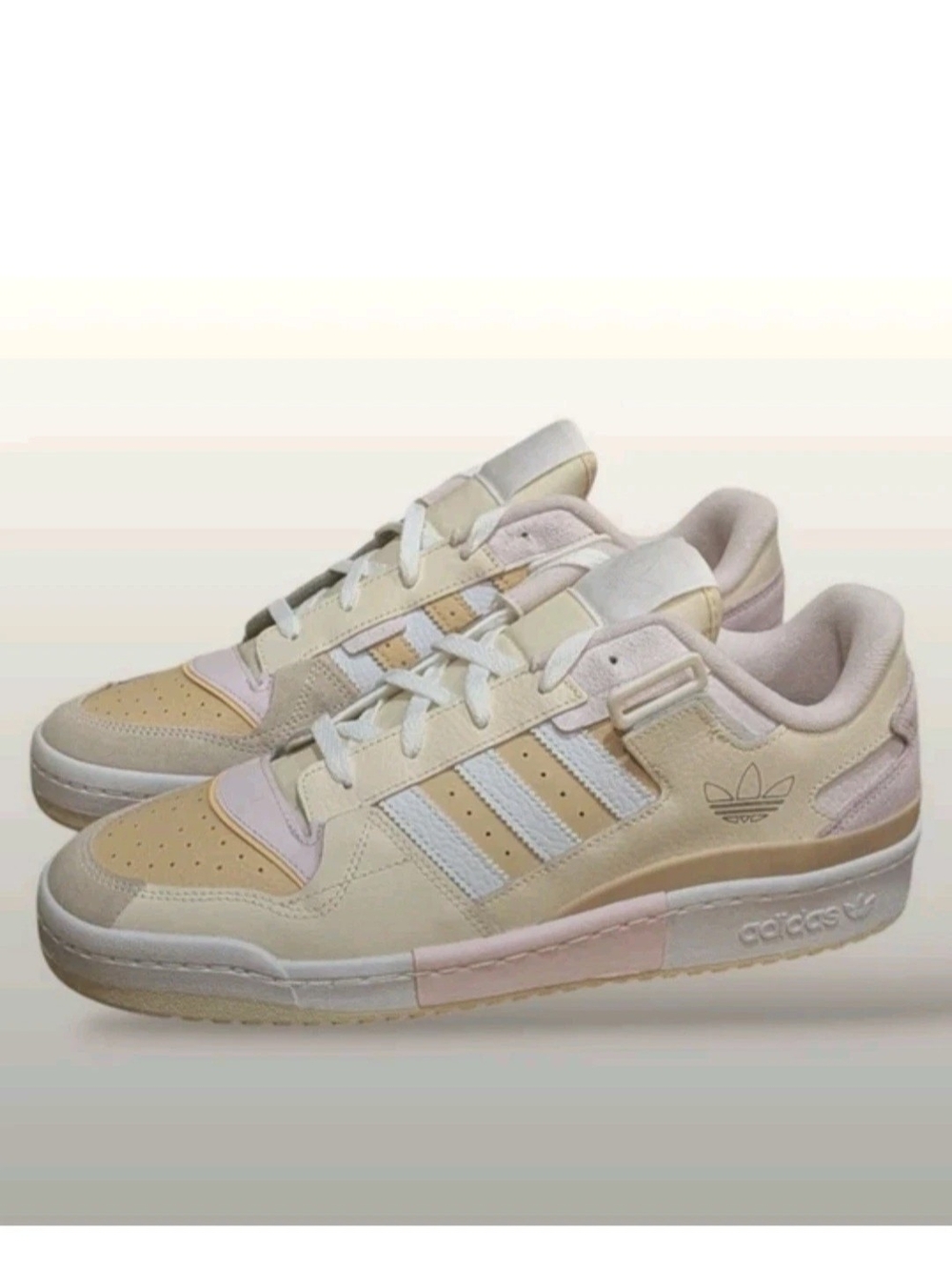 Adidas Forum Exhibit Low Sneakers Mens Size 12 Ecru Tint/Halo Amber GW6346 EUC